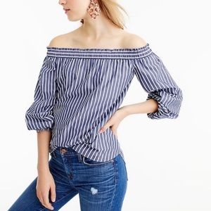 J Crew striped off the shoulder top